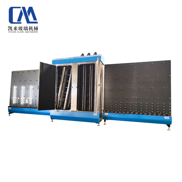 Vertical glass washing and drying machine